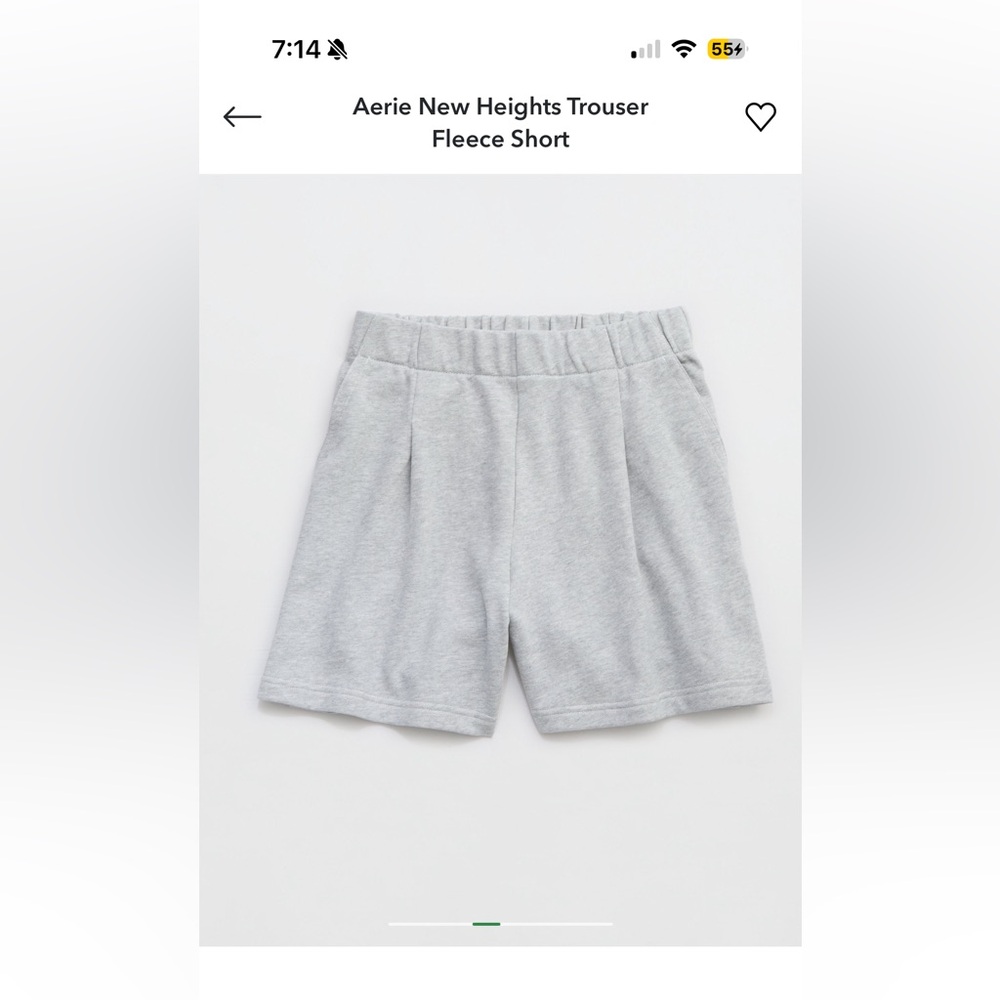 Aerie New Heights Light Gray Fleece Shorts
